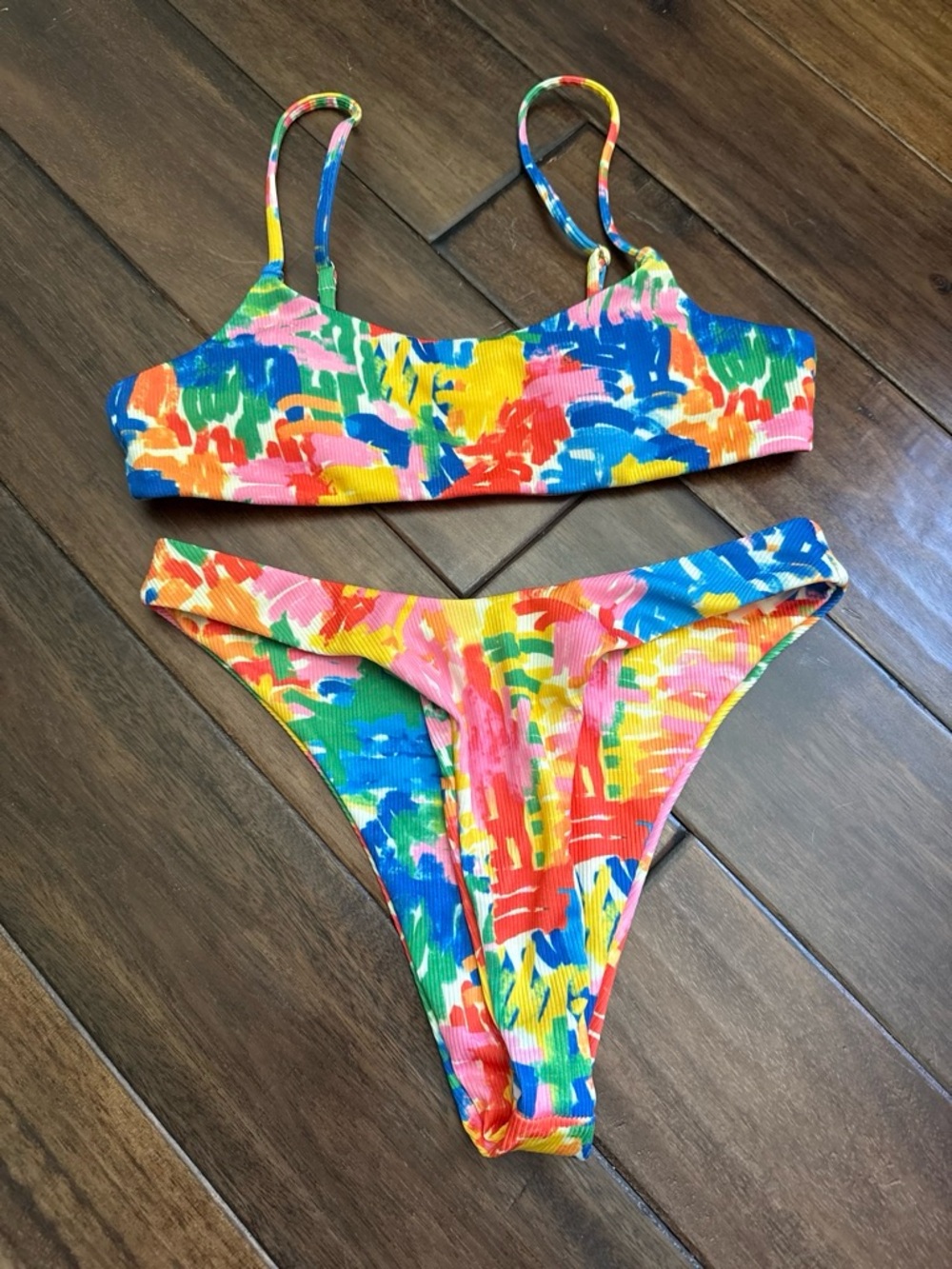 Colorful Abstract Print Two-Piece Bikini